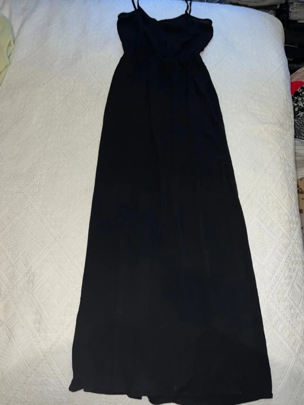 H&M Black Maxi Slip Skirt with Spaghetti Straps